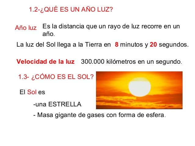 Distancia de la tierra al sol En km en metros en años luz y más