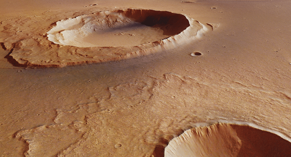 cráter en marte