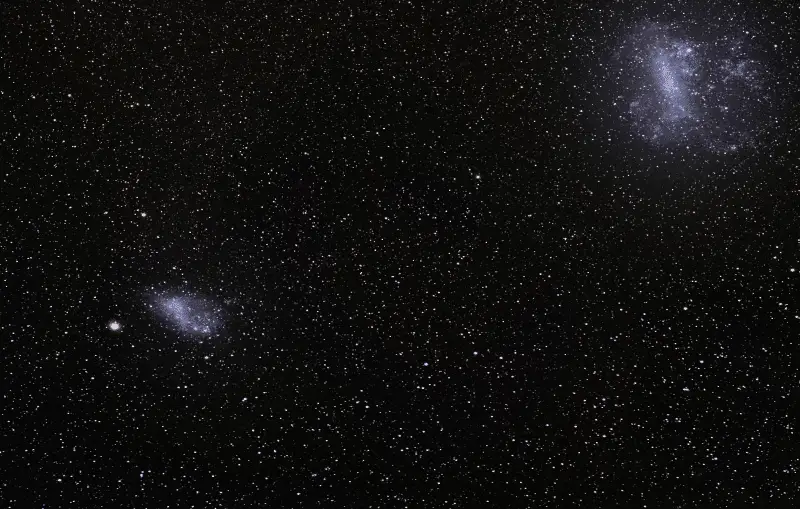 Pequeña y gran nube de magallanes galaxias cercanas a la vía lactea
